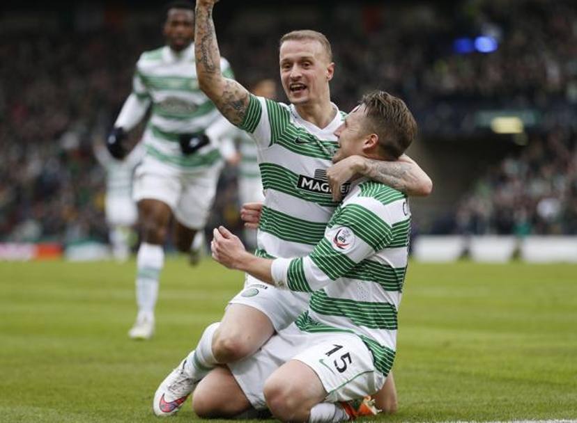 Kris Commons (a destra) esulta con il compagno Leigh Griffiths dopo aver segnato il primo gol del Celtic (Reuters)